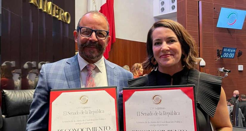 Reconocen a Benito y Solange en Senado de la República Reconocen a Benito y Solange en Senado de la República