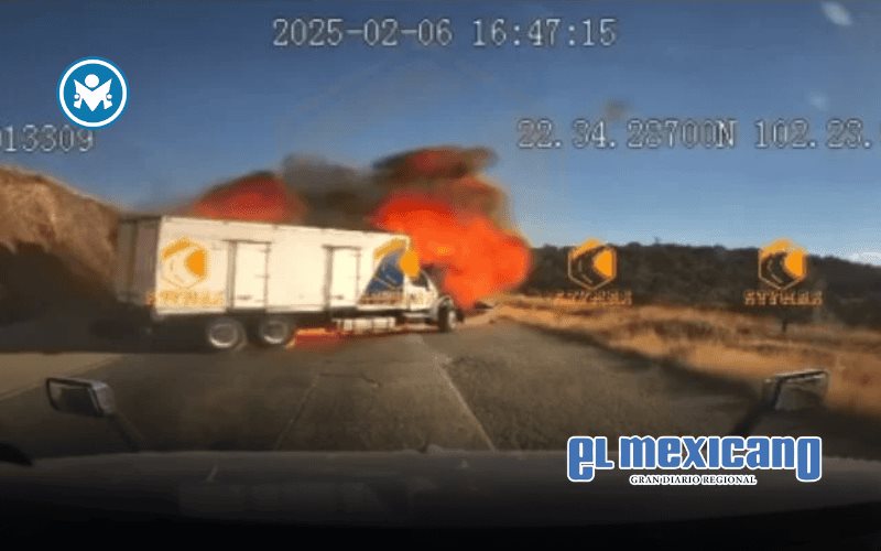 Captan momento exacto del accidente en la carretera 45D de Zacatecas