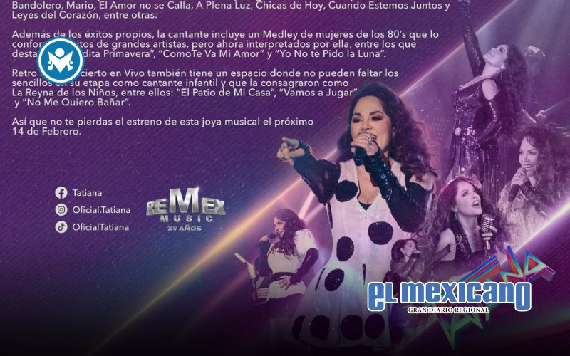 Tatiana te lleva a un viaje musical con su álbum Retro Pop en Concierto en Vivo