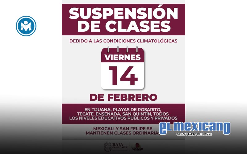Suspenden clases matutinas en Baja California por mal clima