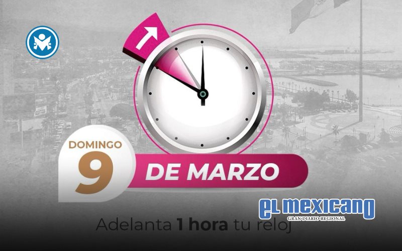 El domingo 9 de marzo inicia el horario estacional de verano