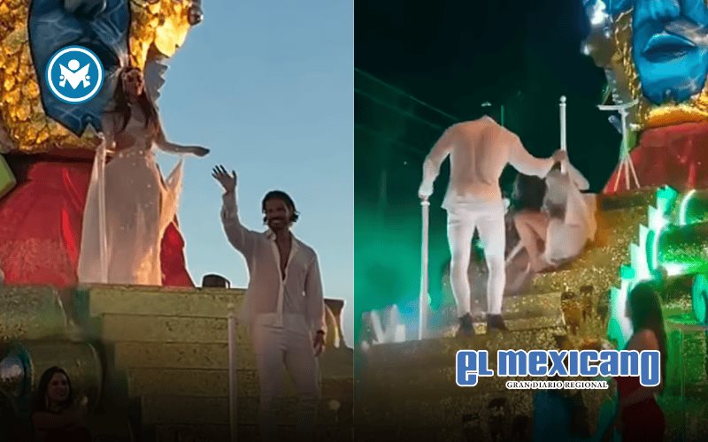 Galilea Montijo sufre fuerte ca&iacute;da en el Carnaval de Mazatl&aacute;n