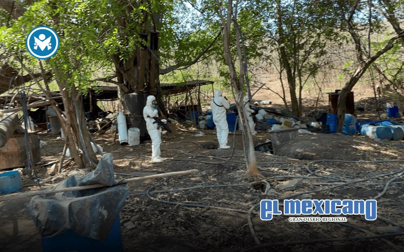 Desmantelan laboratorio de metanfetamina y aseguran 100 kg de droga en Tierra Caliente