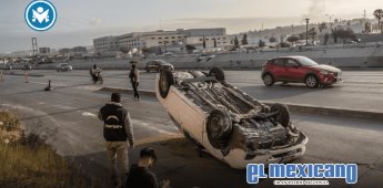 Volcadura en la vía rápida con dirección a El Florido