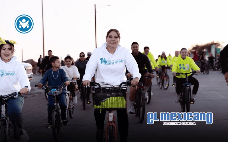 Alcaldesa se suma a rodada nocturna en el centro de Ensenada