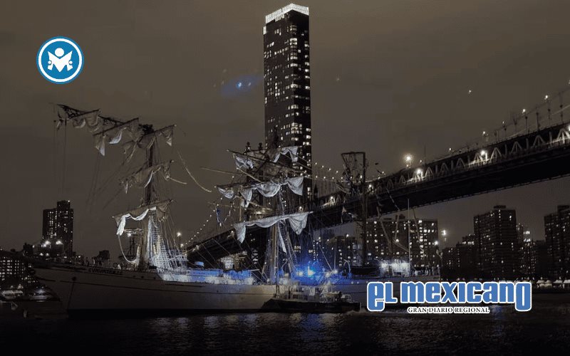 Buque Escuela Cuauht&eacute;moc choca con puente de Brooklyn; hay dos heridos graves