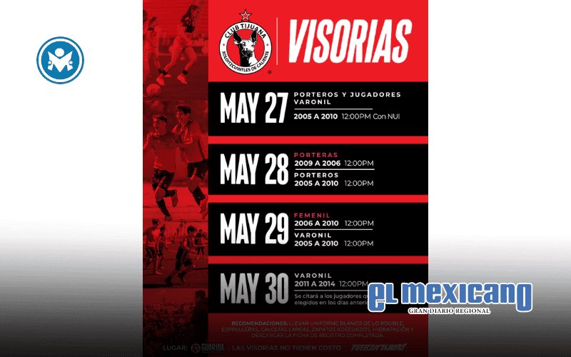 El Club Tijuana abre convocatoria para sus visorias El Club Tijuana abre convocatoria para sus visorias