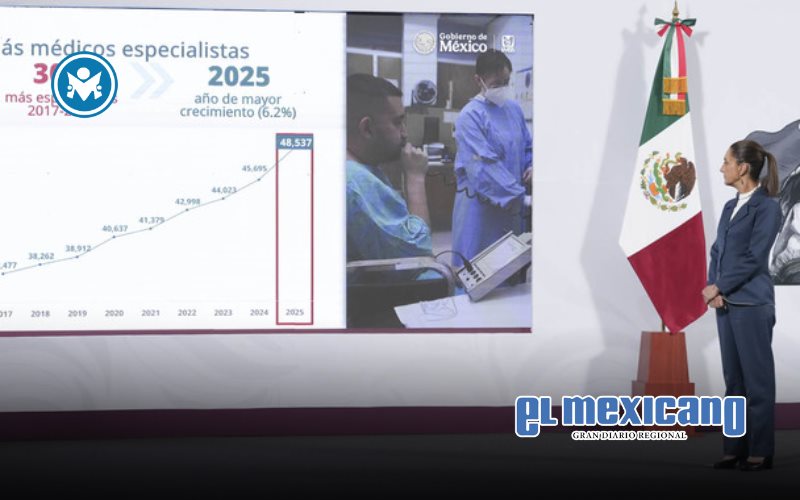 En 2025 rompimos récord en formación y contratación de médicos especialistas del IMSS para mejorar la atención médica: Sheinbaum