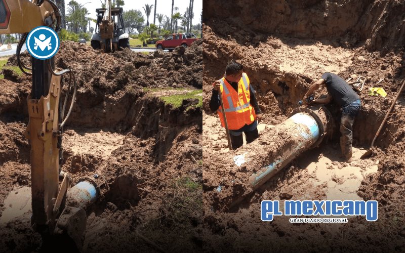 Fuga en tubería deja sin agua a 31 colonias de Tijuana; CESPT trabaja en reparación