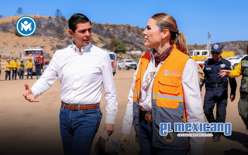 Supervisa gobernadora Marina del Pilar la zona del incendio Guadalajara 2 en Tecate