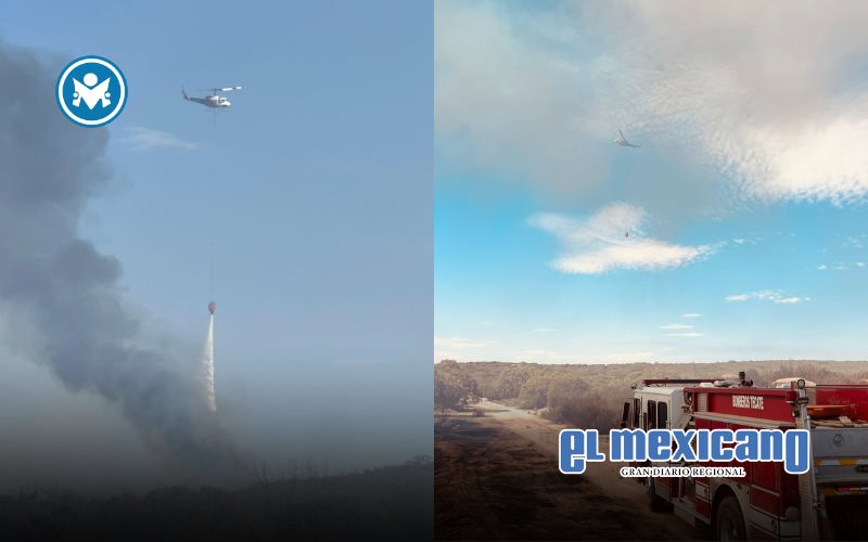 Informa Protección Civil Estatal sobre incendio forestal en Rancho León de Judá, Tecate