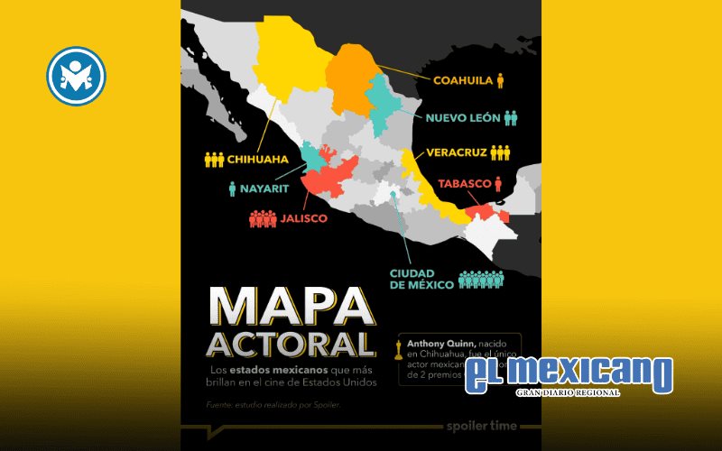 Mapa actoral: los estados mexicanos que más brillan en el cine de Estados Unidos Mapa actoral: los estados mexicanos que más brillan en el cine de Estados Unidos