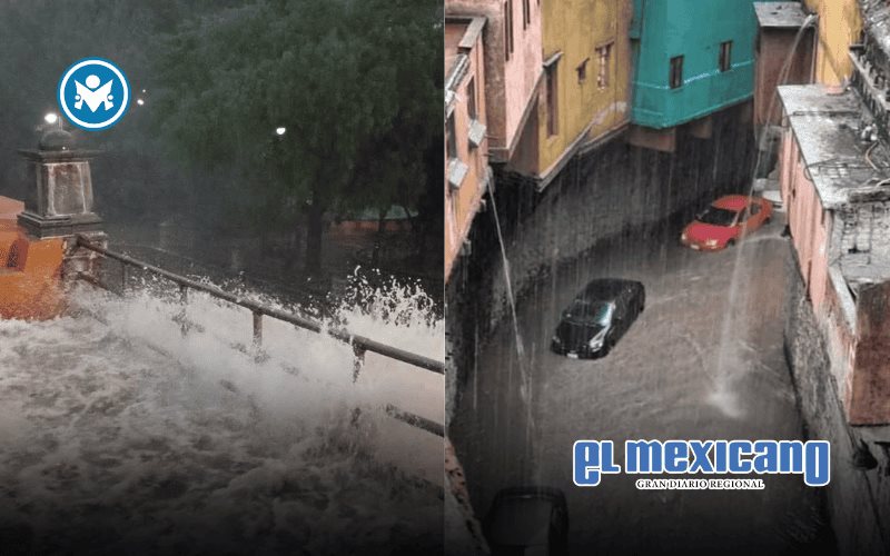 Presas se desbordan e inundan el centro histórico de Guanajuato