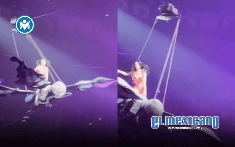 Katy Perry casi se cae tras fallo técnico en utilería aérea durante concierto en San Francisco