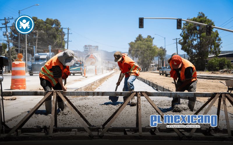 Colocan concreto hidráulico en Nodo Vial El Sauzal y Calle Emiliano Zapata
