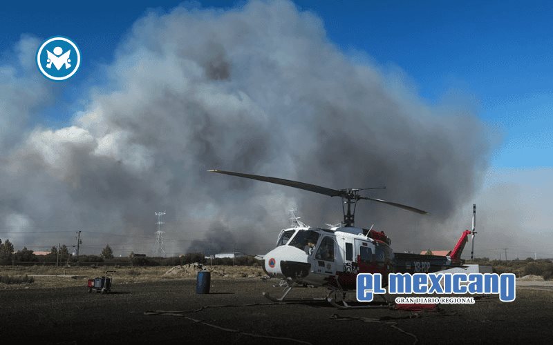 Avanzan acciones contra el incendio forestar en la carretera libre Tecate-Mexicali