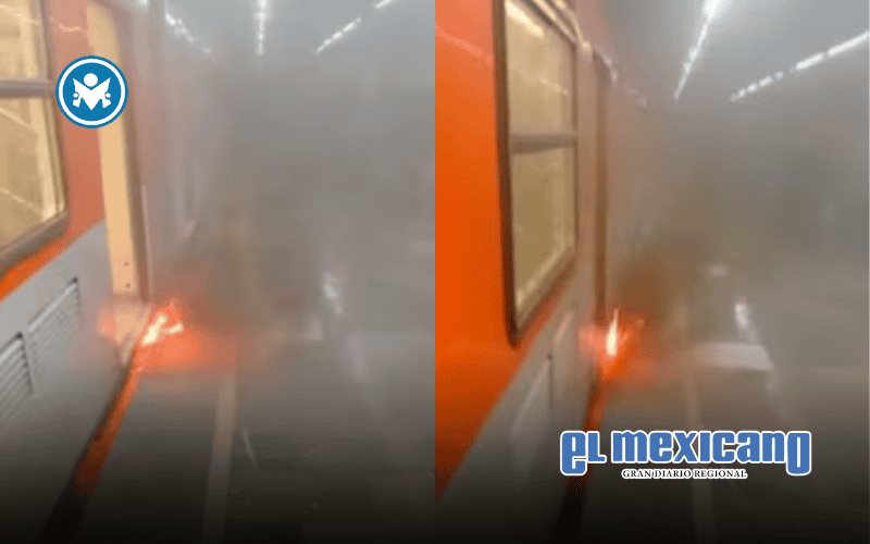 Fuego en vag&oacute;n de la L&iacute;nea 7 detiene el servicio y alarma a pasajeros en CDMX