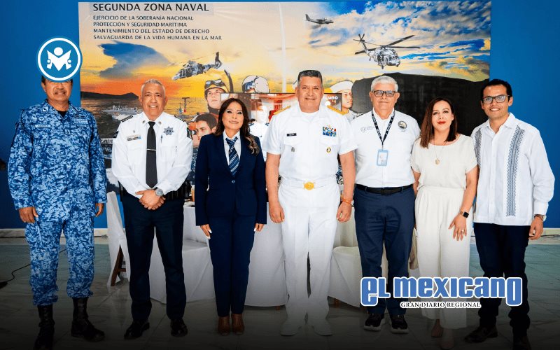 Da alcaldesa Claudia Agatón bienvenida a cadetes del buque ARM Usumacinta