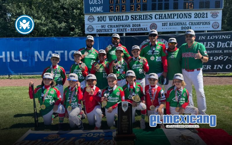 Felicita Claudia Agatón a Milán Abel Zamora Camarena por ganar la Serie Mundial 8U