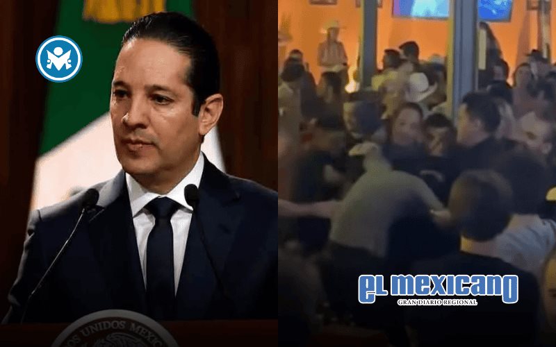 Francisco Domínguez Servién, ex Gobernador de Querétaro protagonizando pelea en un bar