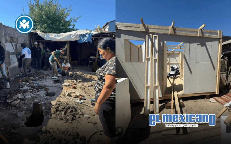 Voluntarios construyen viviendas móviles para familias en colonia Nueva Esperanza