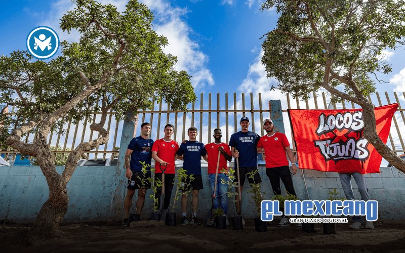 Club Tijuana y San Diego FC siembran 50 árboles en primaria de Playas de Tijuana