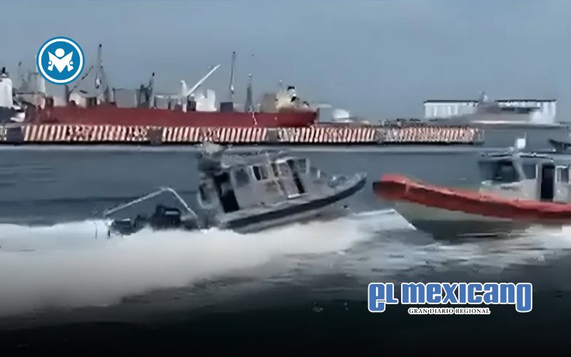 Choque de embarcaciones de la SEMAR durante ensayo naval en Veracruz