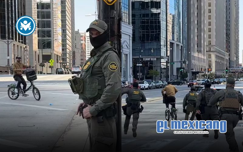 Repartidor de comida escapa en bicicleta de redada del ICE en Chicago Repartidor de comida escapa en bicicleta de redada del ICE en Chicago