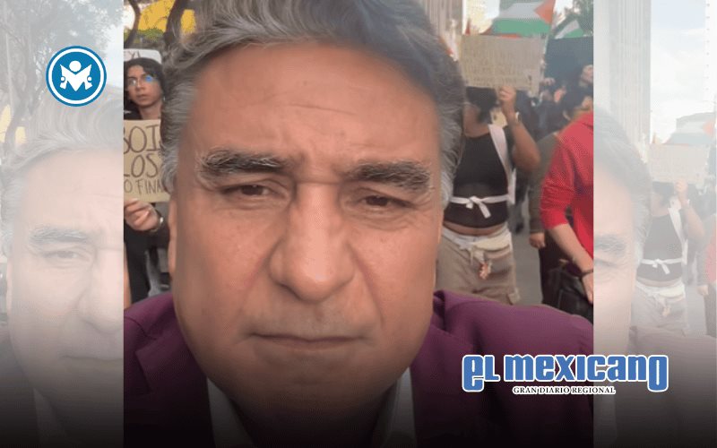 Jes&uacute;s Alejandro Ru&iacute;z Uribe en marcha por el pueblo Palestino