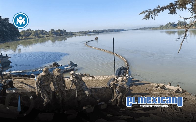 Continúan labores de contención del derrame de hidrocarburos en río Tuxpan Continúan labores de contención del derrame de hidrocarburos en río Tuxpan