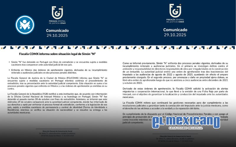 Fiscalía CDMX confirma detención de Simón Levy en Portugal para extradición Fiscalía CDMX confirma detención de Simón Levy en Portugal para extradición