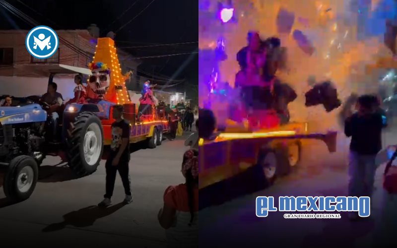 Explosi&oacute;n de carro aleg&oacute;rico deja al menos 10 heridos en desfile de D&iacute;a de Muertos