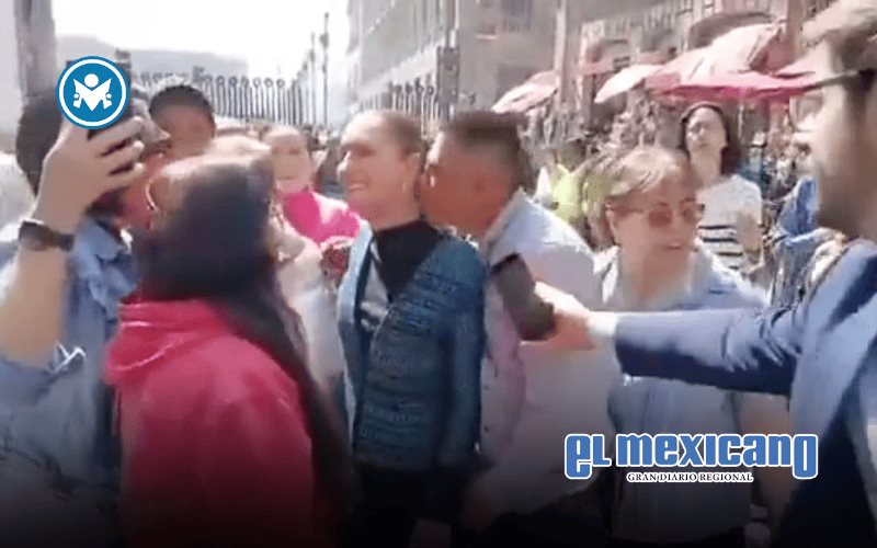 Sheinbaum es acosada durante recorrido en el Centro Hist&oacute;rico de la Ciudad de M&eacute;xico