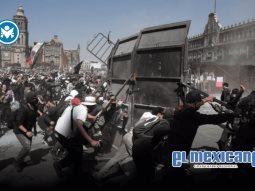 Manifestantes de la Generación Z intentan derribar vallas de Palacio Nacional; autoridades responden con humo