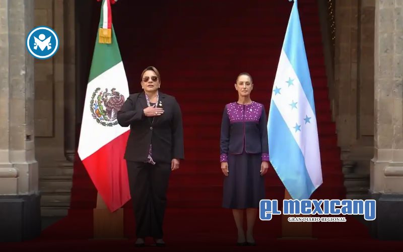 Sheinbaum recibe a Xiomara Castro en Palacio Nacional para impulsar la cooperación México-Honduras