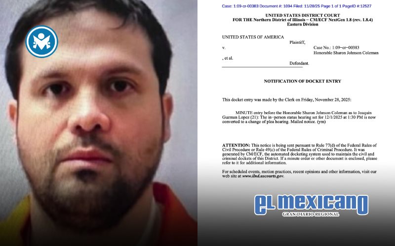 Joaquín Guzmán López, hijo de El Chapo, se declarará culpable en Chicago por narcotráfico Joaquín Guzmán López, hijo de El Chapo, se declarará culpable en Chicago por narcotráfico