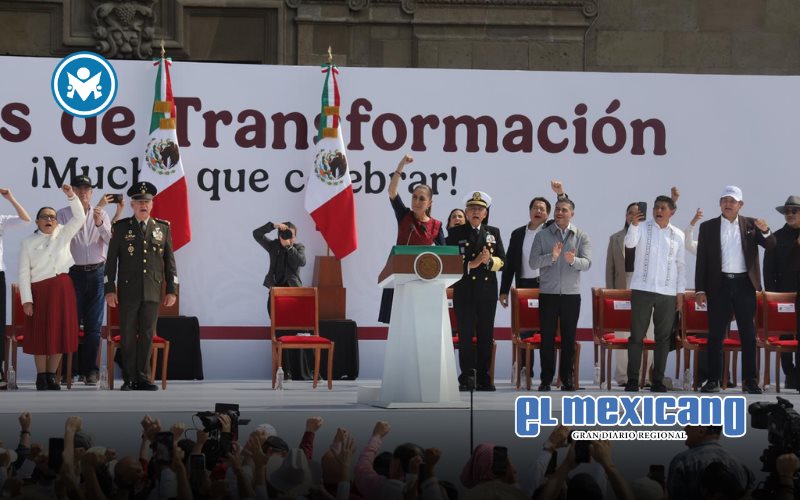 Sheinbaum celebra 7 años de la 4T ante más de 600 mil personas en el Zócalo Sheinbaum celebra 7 años de la 4T ante más de 600 mil personas en el Zócalo