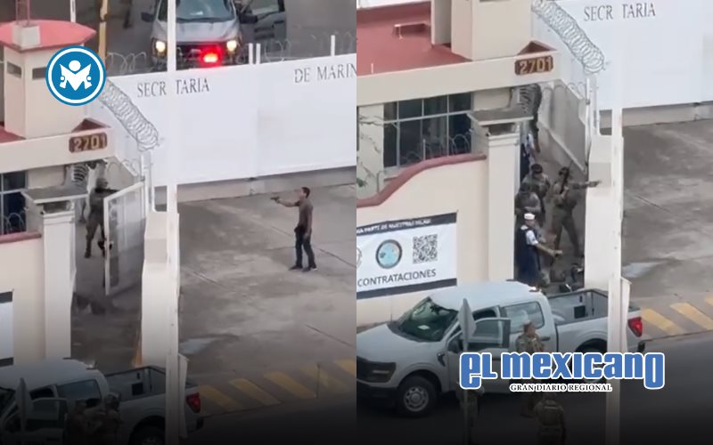 Elementos de la Marina someten a hombre armado que intentó irrumpir en cuartel naval Elementos de la Marina someten a hombre armado que intentó irrumpir en cuartel naval