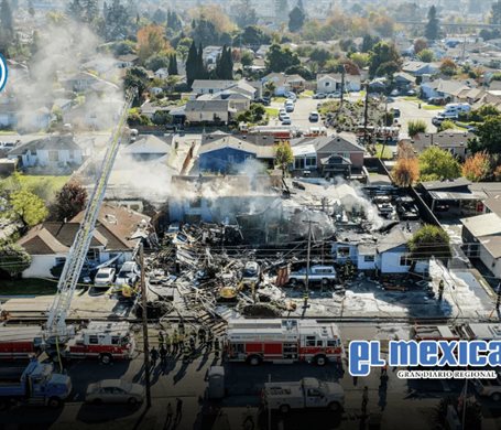 Explosión por línea de gas deja seis heridos y viviendas destruidas en California Explosión por línea de gas deja seis heridos y viviendas destruidas en California