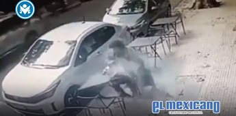 Hombre se accidente en cafeter&iacute;a al caerle un vidrio