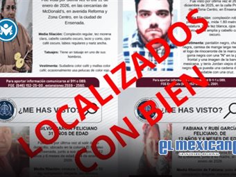 Localizan con vida a cinco personas reportadas como desaparecidas Localizan con vida a cinco personas reportadas como desaparecidas