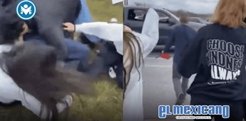 Estudiantes de Texas defienden a compa&ntilde;era de hombre con gorra de MAGA