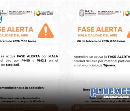 Alerta por mala calidad del aire activa en Mexicali y Tijuana