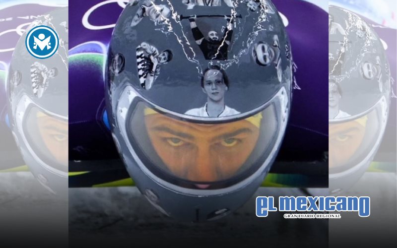 Corredor de skeleton ucraniano us&oacute; un casco conmemorativo en entrenamientos ol&iacute;mpicos