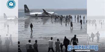 Avi&oacute;n Fokker 50 de StarSky se estrella en playa de Mogadiscio tras fallo t&eacute;cnico