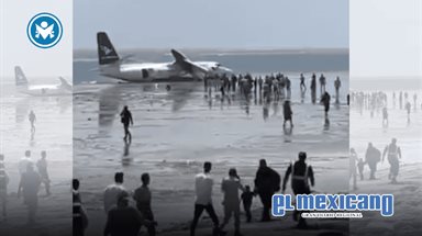 Avi&oacute;n Fokker 50 de StarSky se estrella en playa de Mogadiscio tras fallo t&eacute;cnico