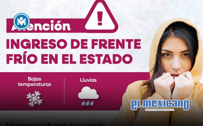 Nuevo ingreso de frente fr&iacute;o informa Protecci&oacute;n Civil