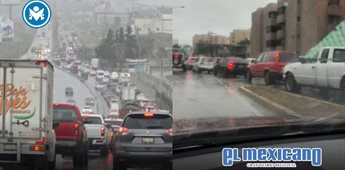 Lluvias provocan tr&aacute;fico lento en la ciudad