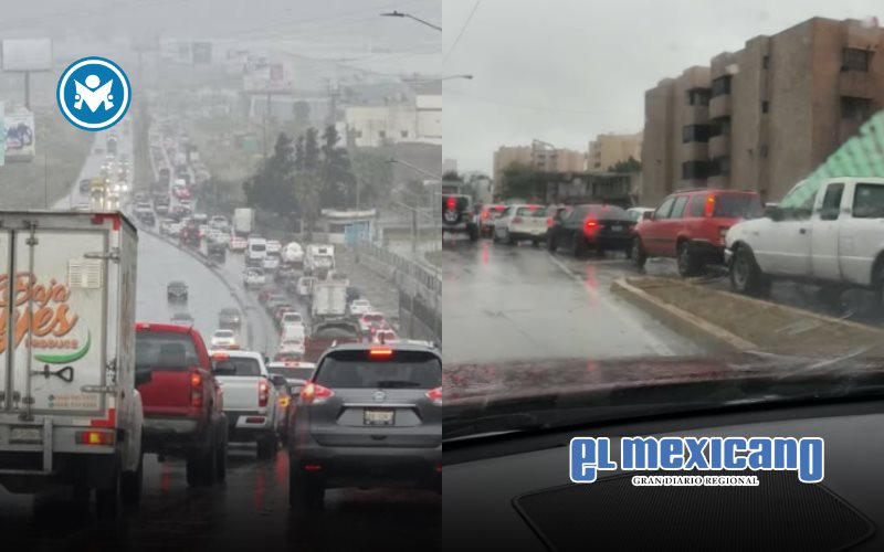 Lluvias provocan tr&aacute;fico lento en la ciudad