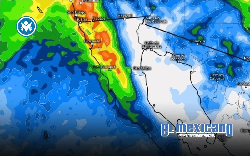 Alertan por lluvias fuertes y vientos en Baja California desde este lunes